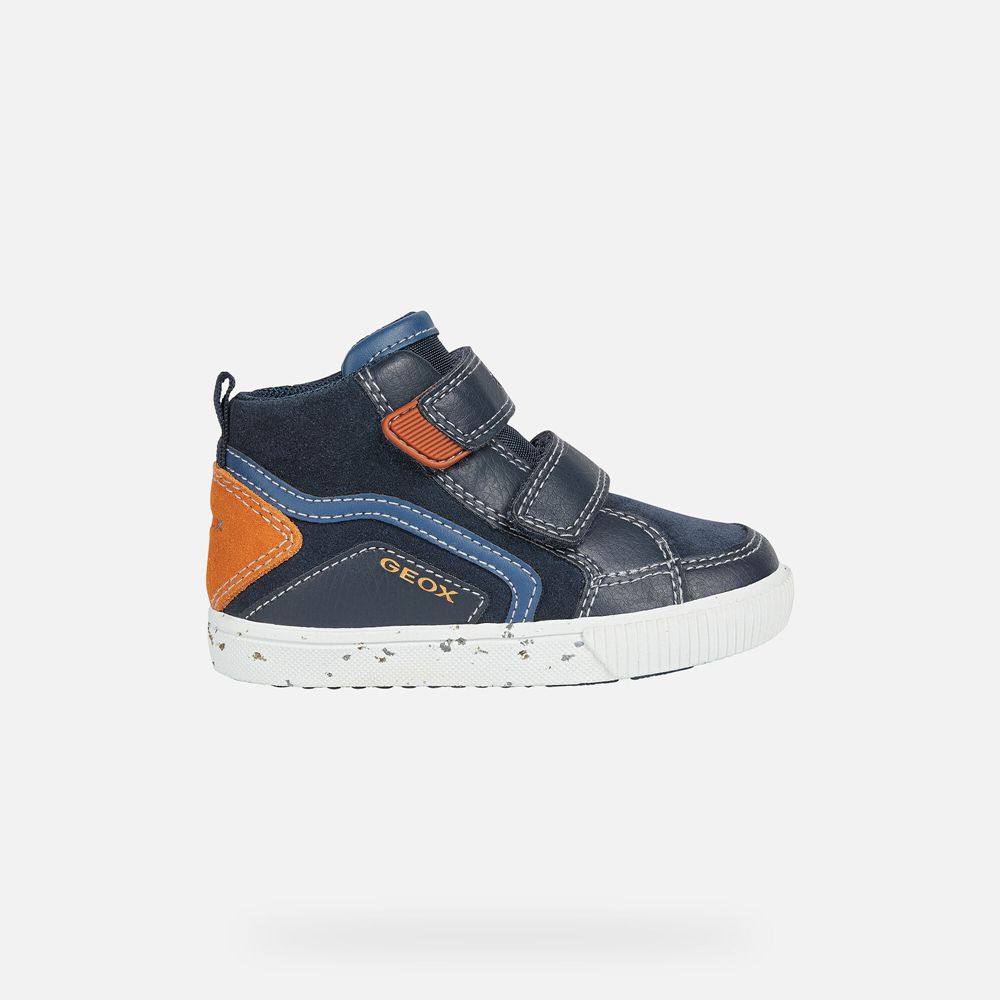 Tenis Geox Bebe Azul Marinho/Laranja - Kilwi Boy - PTYVA0198